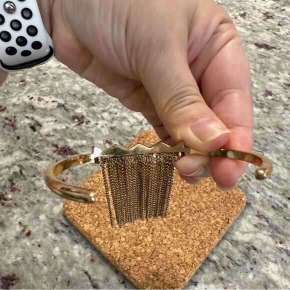 NEW NORDSTROM Elegant Gold Chain Fringe Bracelet - Picture 4 of 6